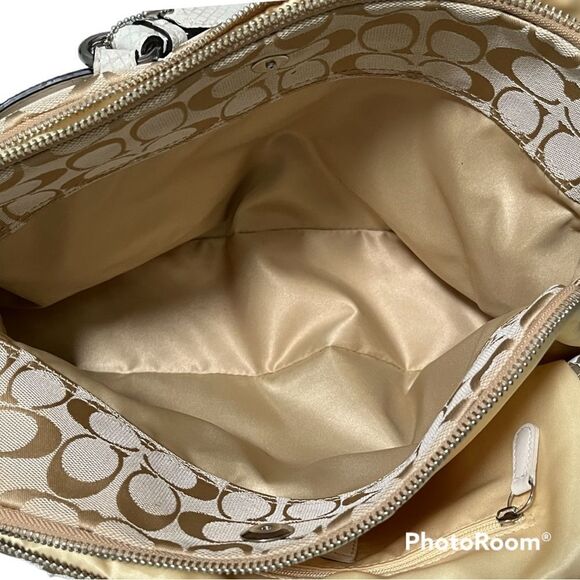 Coach Vintage Penelope Signature Satchel Canvas Leather Trim Designer Purse - Picture 4 of 7